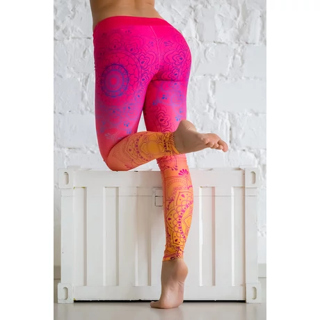 Nicci Orange Mandala hosszú leggings